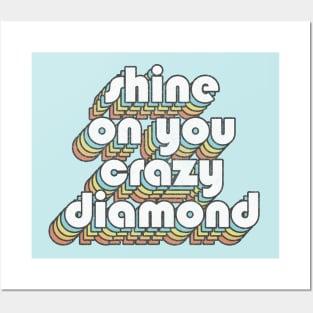 Shine On You Crazy Diamond  /// Retro Faded Style Type Design Posters and Art